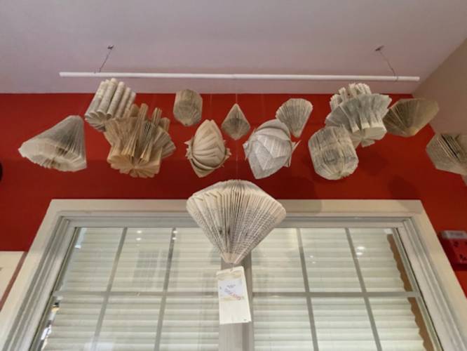 Paper sculptures at Hancock Town Library