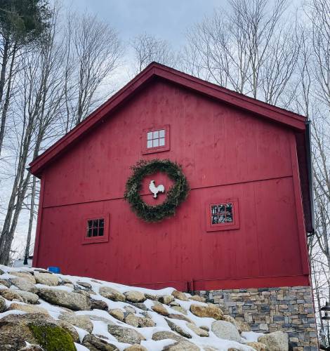 The new barn and garage at The Old Parsonage, added by  Stephen Burkhardt and Dennis Young.