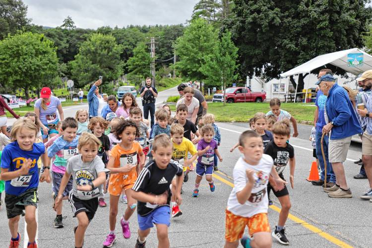 The starting moments of the children’s Fun Run on Saturday. 