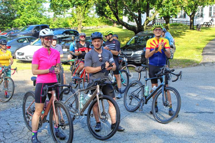 Cyclists from around the region participate in the Rose Mountain Rumble in Lyndeborough on Saturday.
