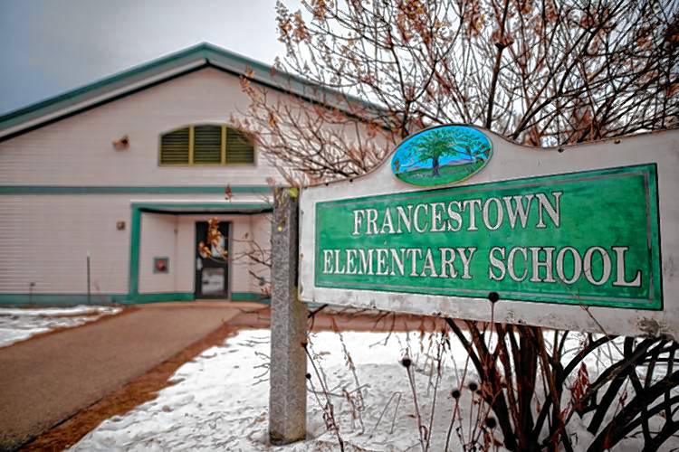 Francestown Elementary School, one of the four elementary schools that would close under a reconfiguration plan that Prismatic Consulting will recommend to deal with underenrollment in the ConVal School District.