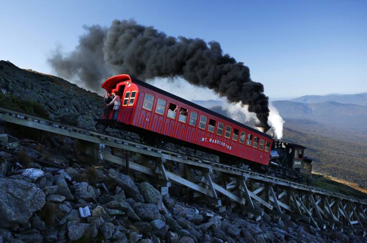The Cog Railway during an autumn run in 2017. The railway was used for a winter rescue this weekend.