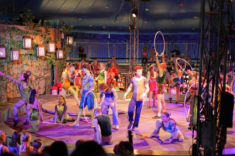  The members of Circus Smirkus perform the opening overture of this year's show, 
