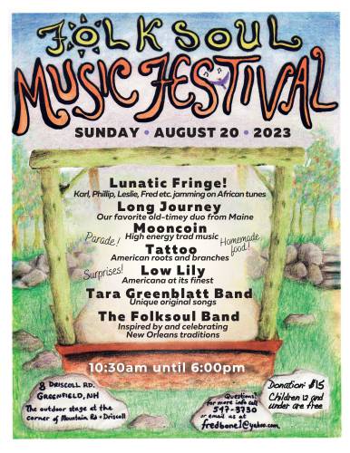 The lineup for the Folksoul Music Festival.
