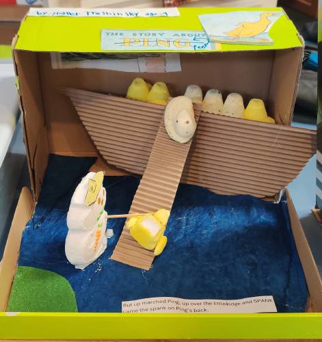 “The Story About Peep,” submitted by Harper Treshinsky. Based on “The Story About Ping” by Marjorie Flack.