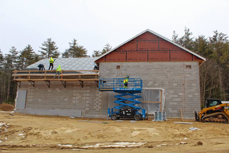 The Cold Stone Springs water-treatement facility is underway on Chamberlain Road in Jaffrey.