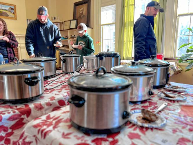 A selection of chili at saturday’s chili cook-off in Antrim. 