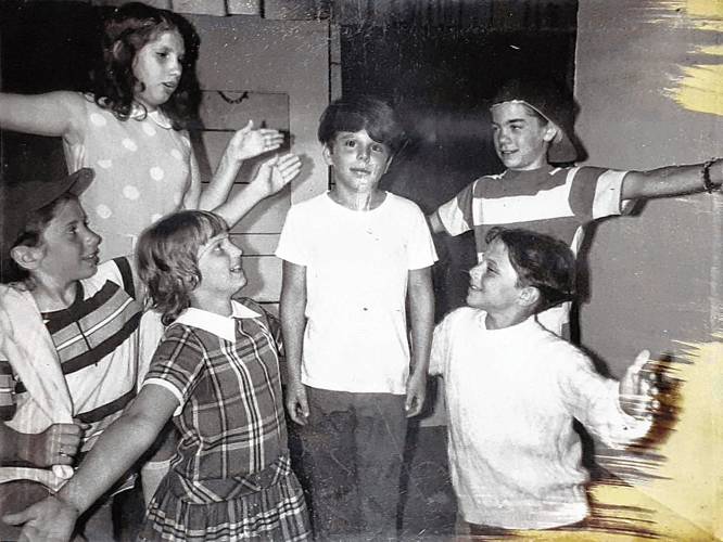 Young actors in the Lobster Theater perform “You’re A Good Man, Charlie Brown” in summer 1973.  Kneeling, from left, are Amy Proctor,  Becky Davison, Dean Proctor. Standing, from left, are Margaret Brzozowski, Frank Proctor and Polly Webber. 