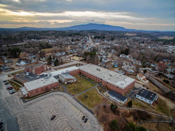 An aerial view of Jaffrey from Conant High School.