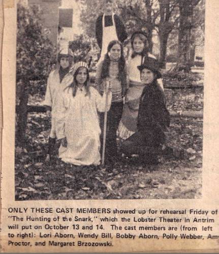 A historic clipping from the Monadnock Ledger-Transcript about the Lobster Theater. 