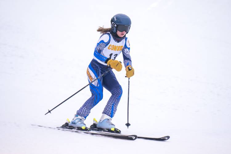 ConVal junior Eliza Bull races at Crotched Mountain Thursday. 