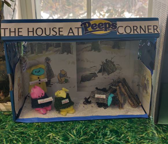 “The House at Peeps Corner,” submitted by Eneanor Cochrane. Based on “The House at Pooh Corner” by A. A. Milne.