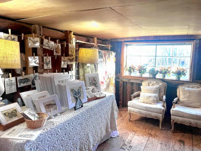 Raisa Lawrence Wests’s creations are scattered throughout the barn at Casa 34 Main. 