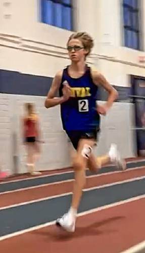 William Simard competes in the 1,500 meters at UNH, where he finished second.