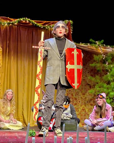 Dashiell Brooks playing St. George, the dragonslayer. 