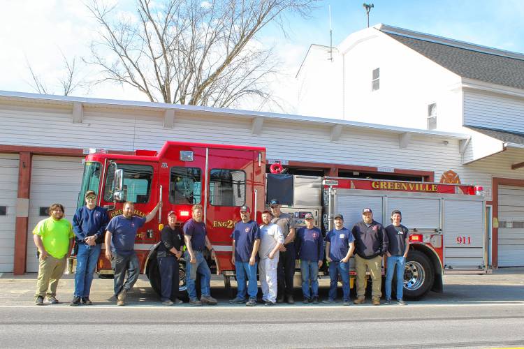 The Greenville Fire Department with its newly delivered fire truck.