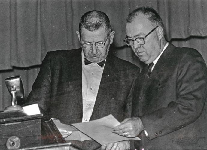  Punk Weston and Mark Wheeler in April 1967, during the vote to create the ConVal Regional School District.