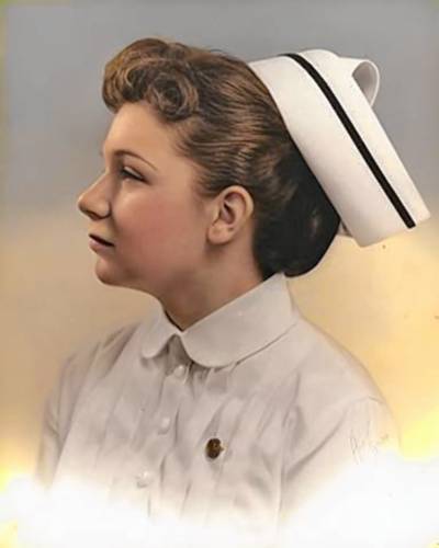 Mary Frances Lawler in her nursing uniform in the 1950s.